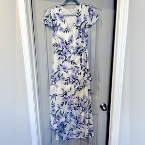High-low wrap floral dress